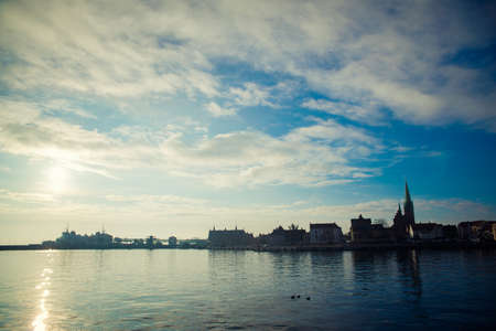 view of the city Helsingor in Denmarkの写真素材