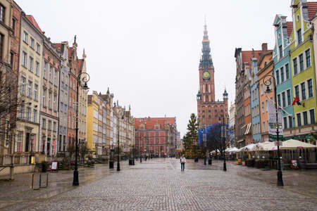 GDANSK, POLAND - 24 DECEMBER 2014: The beautiful architecture of the old town. 24 December 2014, Gdansk, Poland.のeditorial素材