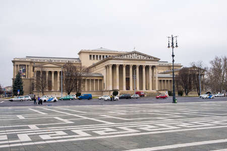 BUDAPEST, HUNGARY - MARCH 13, 2015: The Museum of Fine Arts  is a museum in Heroes' Square, Budapest, Hungary, facing the Palace of Art. March 13, 2015. Budapest, Hungaryのeditorial素材