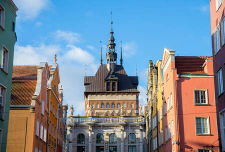 roofs of historic buildings in Gdansk in Poland