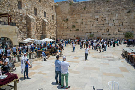 JERUSALEM, ISRAEL - JUNE 1, 2015: The Western Wall, Wailing Wall or Kotel. One of the most important...