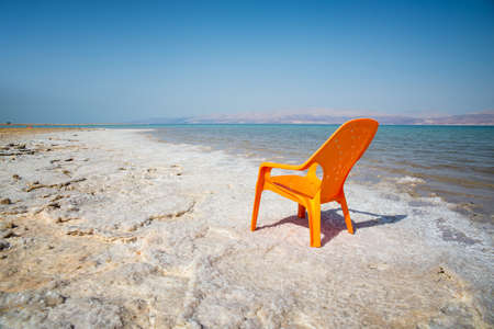 View of Dead Sea coastlineの写真素材