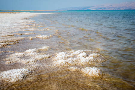 View of Dead Sea coastlineの写真素材