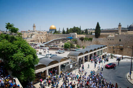 JERUSALEM, ISRAEL - JUNE 1, 2015: The Western Wall, Wailing Wall or Kotel. One of the most important...