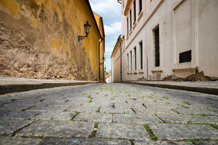 narrow old street in Pragueの写真素材