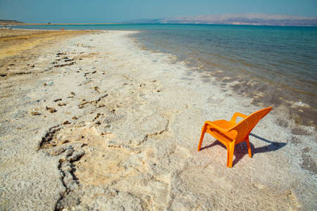 View of Dead Sea coastlineの写真素材