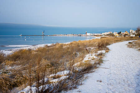 view of the city Hoganas in winterの写真素材