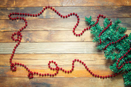 Christmas Background of wooden planksの写真素材