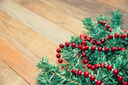 Christmas Background of wooden planksの写真素材