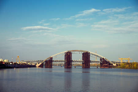views of the Dnieper River in Kievの写真素材