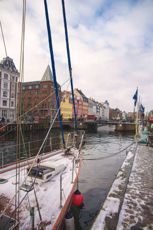 COPENHAGEN, DENMARK - 30 DECEMBER, 2014: One of the many canals in the city centerのeditorial素材