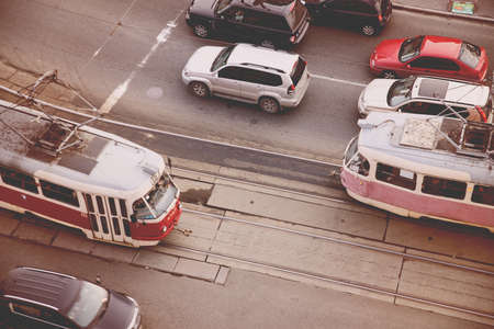 Top view of the streets of Kievのeditorial素材