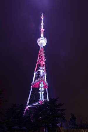 Tbilisi tower at nightの写真素材