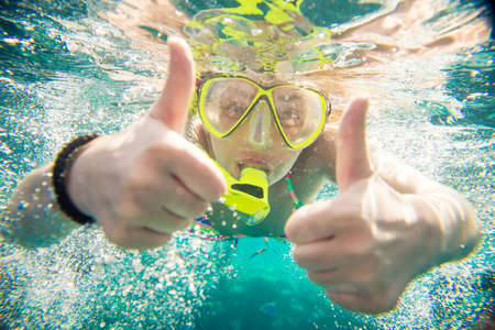 snorkeling in the Red Seaの写真素材