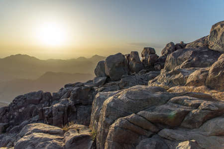 beautiful landscape in the mountains of Sinai at dawnの写真素材