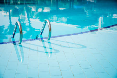 Entry to the pool as a backgroundの写真素材