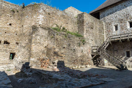 Wall of ancient stone fortress