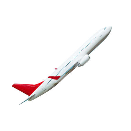 White passenger airplane isolated on white background