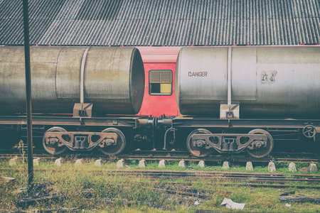 tank wagon at the train stationの写真素材