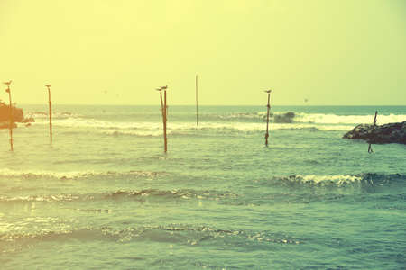 views of the Indian Ocean from the coast of Sri Lankaの写真素材