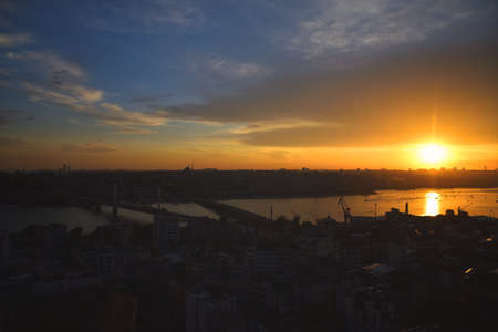 Top view from Galata Tower in Istanbul, Turkey