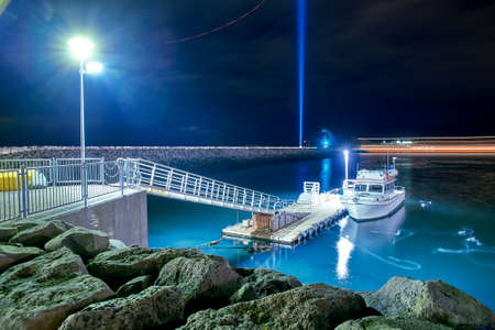 Boat at the quay in Reykjavikの写真素材