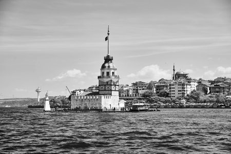 Ancient architectural monument the Maidens Tower  In Istanbul, Turkeyの写真素材