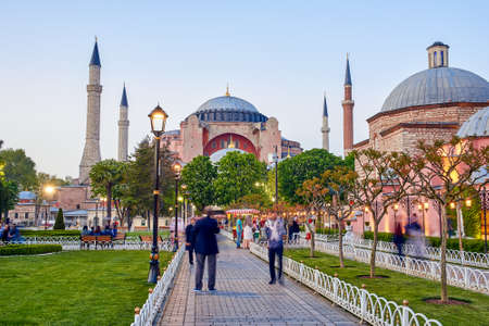 The Hagia Sophia in Istanbul during sunset