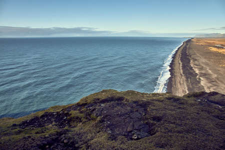 view of the coast of the Atlantic Ocean in Icelandの写真素材