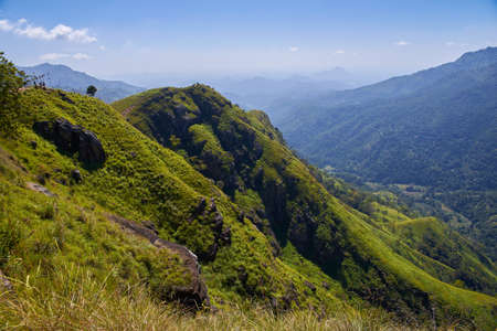 view of the beautiful mountains in Ella, Sri Lankaの写真素材