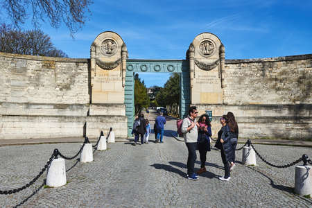 PARIS, FRANCE -APRIL 4, 2018: Pere Lachaise Cemetery is the largest cemetery in the city of Parisのeditorial素材