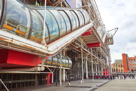 PARIS, FRANCE -APRIL 7, 2018: National Center for Art and Culture Georges Pompidou, in common speech Center Georges Pompidou, Center Pompidou or Beaubourg is a cultural center in the Beaubourg quarter of the 4th district of Paris between the quarters of Lのeditorial素材