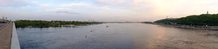 panoramic view of the river in Kyivの写真素材