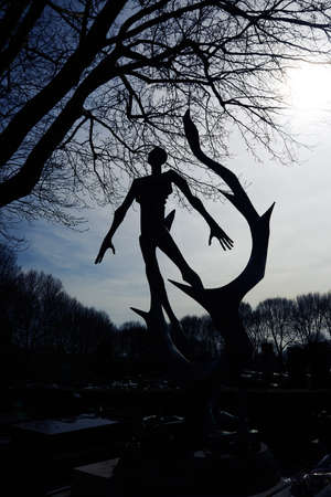 PARIS, FRANCE -APRIL 4, 2018: Pere Lachaise Cemetery is the largest cemetery in the city of Parisのeditorial素材