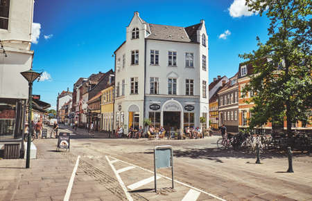 Denmark, Odense - June 30, 2018: Beautiful Streets of the Old Cityのeditorial素材