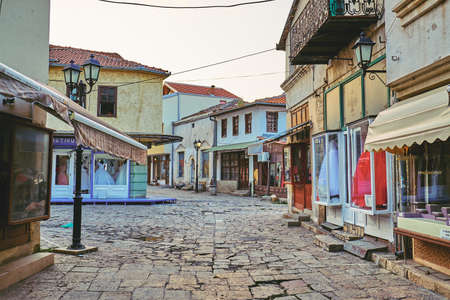 SKOPJE, MACEDONIA -AUGUST 7 2018: Streets of the Old City
