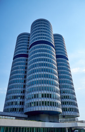 Germany, Munich - June 21, 2018: The BMW Museum is an automobile museum of BMW history located near the Olympiaparkのeditorial素材