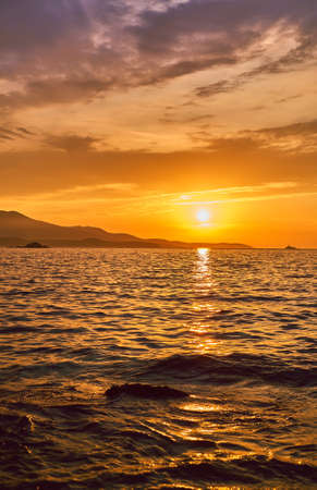 Beautiful landscape. Sunset over the sea.の写真素材