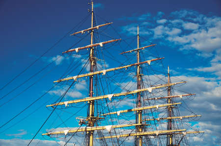 Big masts against the skyの写真素材