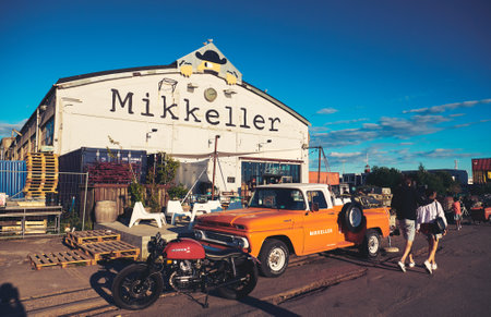 Denmark, Copenhagen - July 1, 2018: Mikkeller Baghaven is breweryのeditorial素材