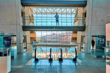 Denmark, Copenhagen - July 2, 2018:  The interior of The Royal Libraryのeditorial素材