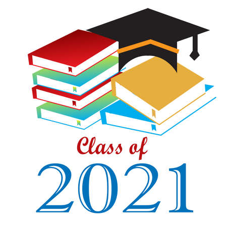 Graduation class of 2021 illustrationのイラスト素材