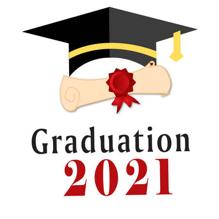 Graduation class of 2021 illustrationのイラスト素材