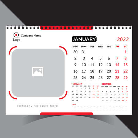 new desk calendar 2022のイラスト素材