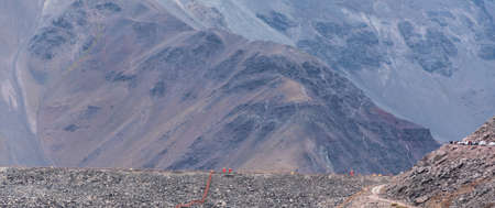 beautiful views of the mountains in the chilean andes to rest and take walks