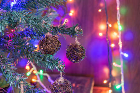 Christmas with rustic elements and dark wood