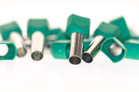 hollow metal terminals for electrical conductorsの写真素材