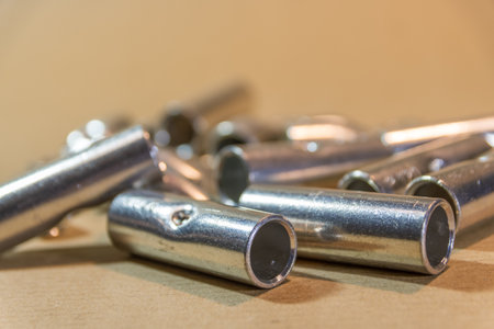 metal terminals for connection of electrical conductors in industryの写真素材