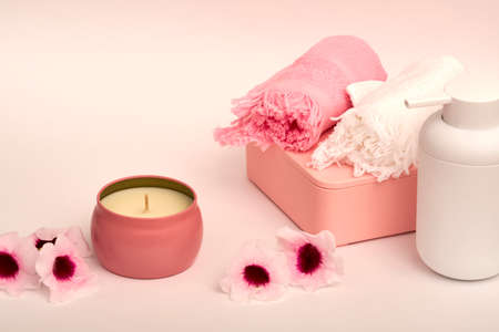products for spa and relaxation with aromatherapyの写真素材