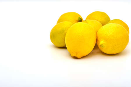 Rich and healthy lemons on white backgroundの写真素材